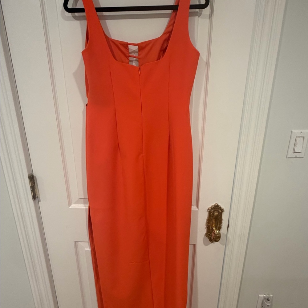Aidan Mattox Vibrant Orange Maxi Dress - Picture 3 of 6